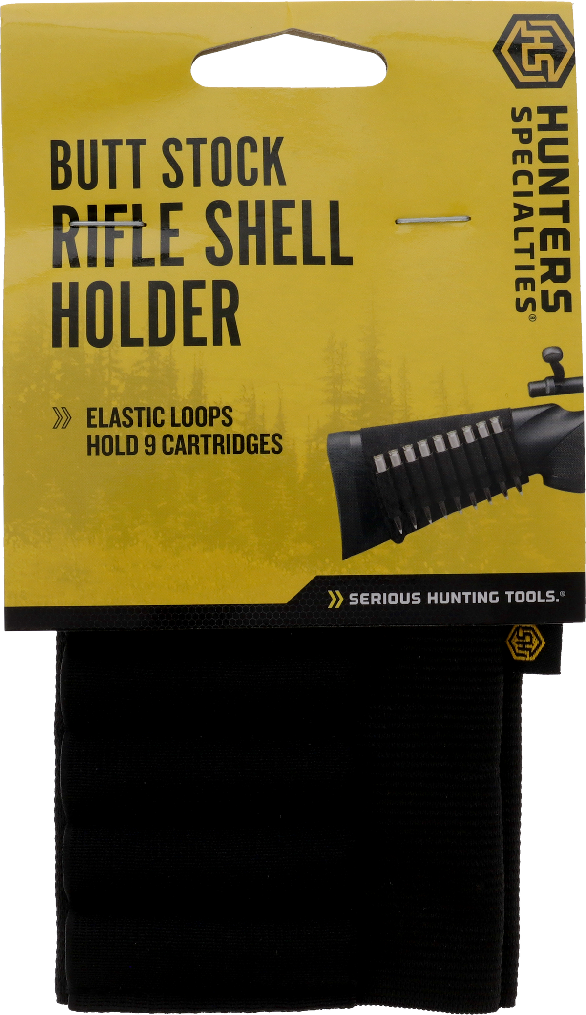 Hunters Specialties 00687 Buttstock Shell Holder Rifle 9 Round Black Elastic — view 2