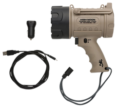 Browning High Noon Power Pro 1700 Lumen USB/12V Rechargeable LED Spotlight - Tan — view 2
