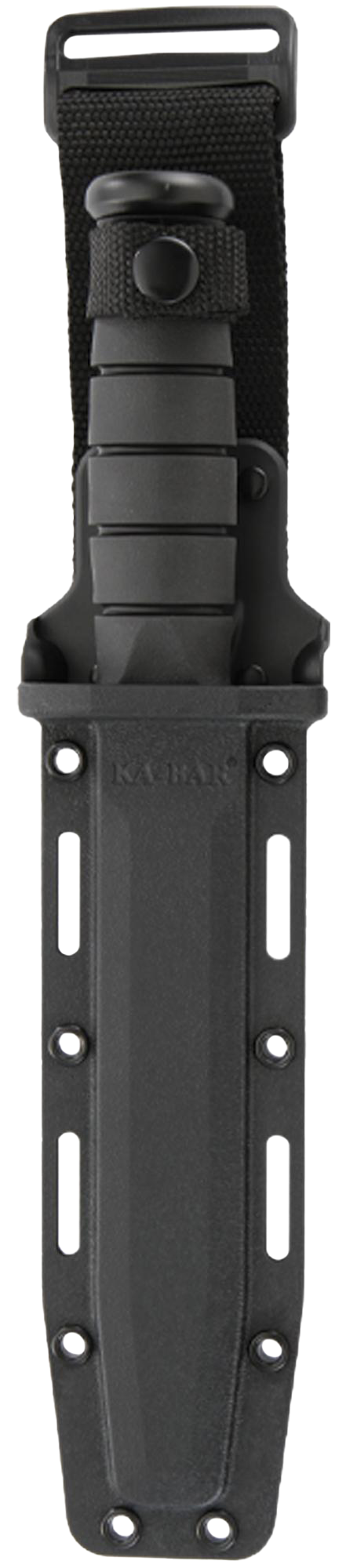 Ka-Bar 1214 Fighting/Utility 7" Clip Point Serrated 1095 Cro-Van Black Kraton G Fixed - Plastic Sheath — view 2
