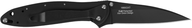 Kershaw Leek 3" Folding Modified Drop Point Plain Black DLC — view 2