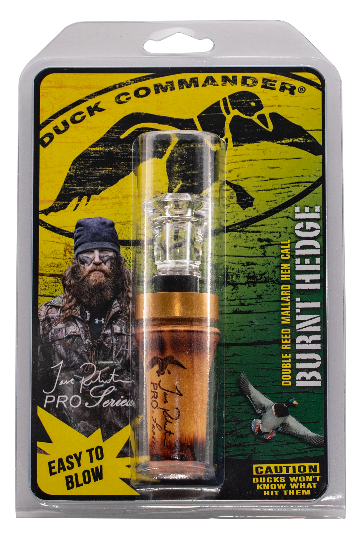 Duck Commander DCPROBH Pro Series Burnt Hedge Double Reed Mallard Hen Duck Call - Brown Wood — view 2