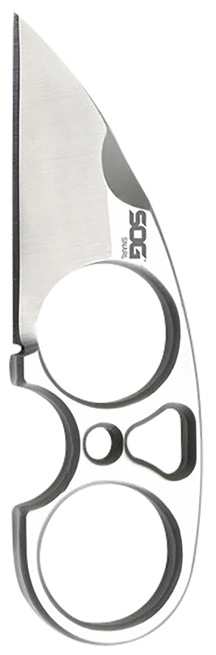 S.O.G Snarl 2.30" Fixed Plain Sheepsfoot Satin 9Cr18MoV SS Silver Handle — view 2