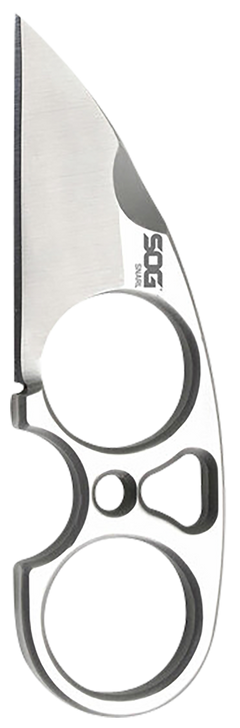 S.O.G Snarl 2.30" Fixed Plain Sheepsfoot Satin 9Cr18MoV SS Silver Handle — view 2