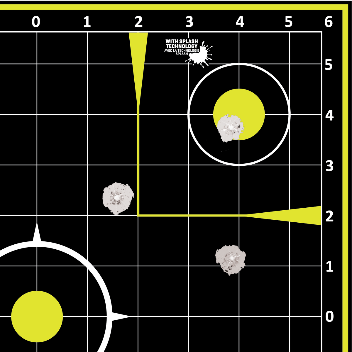 EZ-Aim 15211 Splash Reactive Sight-In Grid 12" x 12" Hanging Paper Target Black/Yellow - 12 Pack — view 2