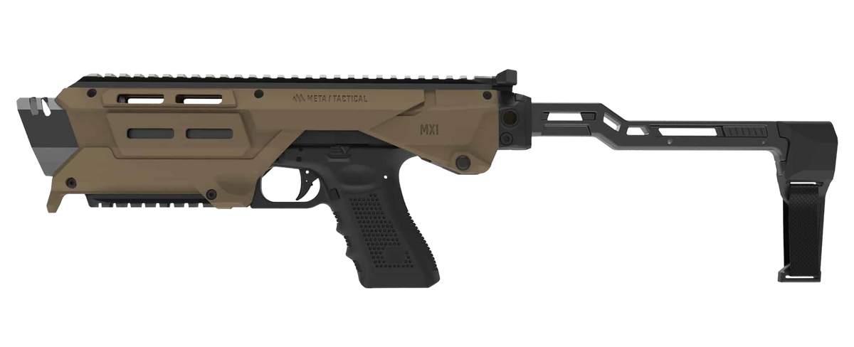 Meta Tactical MX-1 Glock Conversion Kit with Folding Stabilizer - Tan — view 2