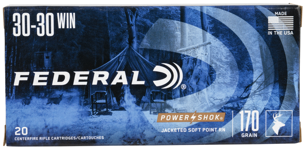 Federal 3030B Power-Shok  30-30Win 170gr Jacketed Soft Point 20 Per Box/10 Case — view 2