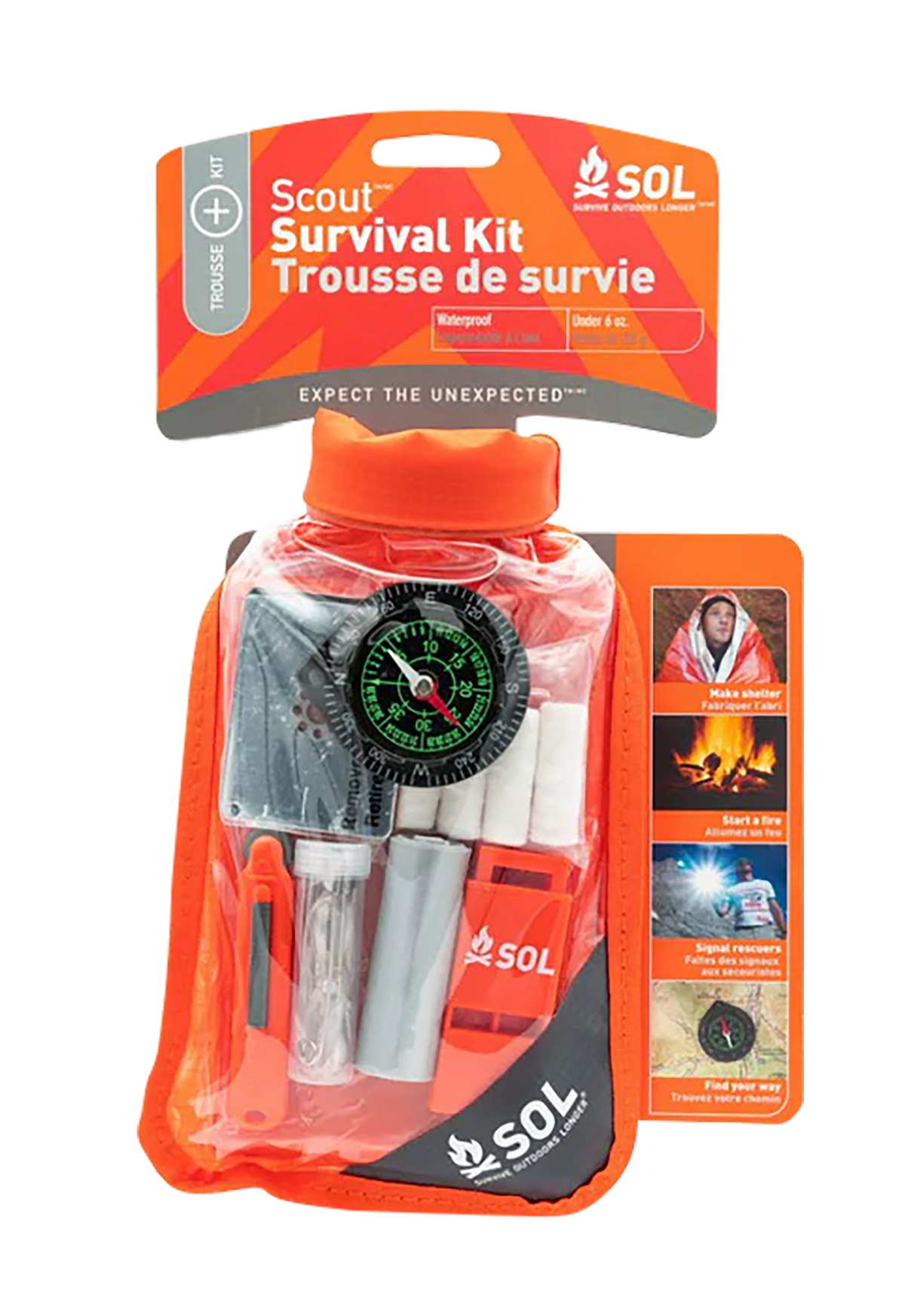 Survive Outdoors Longer Scout Survival Kit Waterproof Orange — view 2