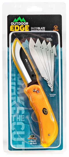 Outdoor Edge RazorLite 3.50" Folding Drop Point Plain 420J2 SS Blaze Orange TPR Handle — view 2