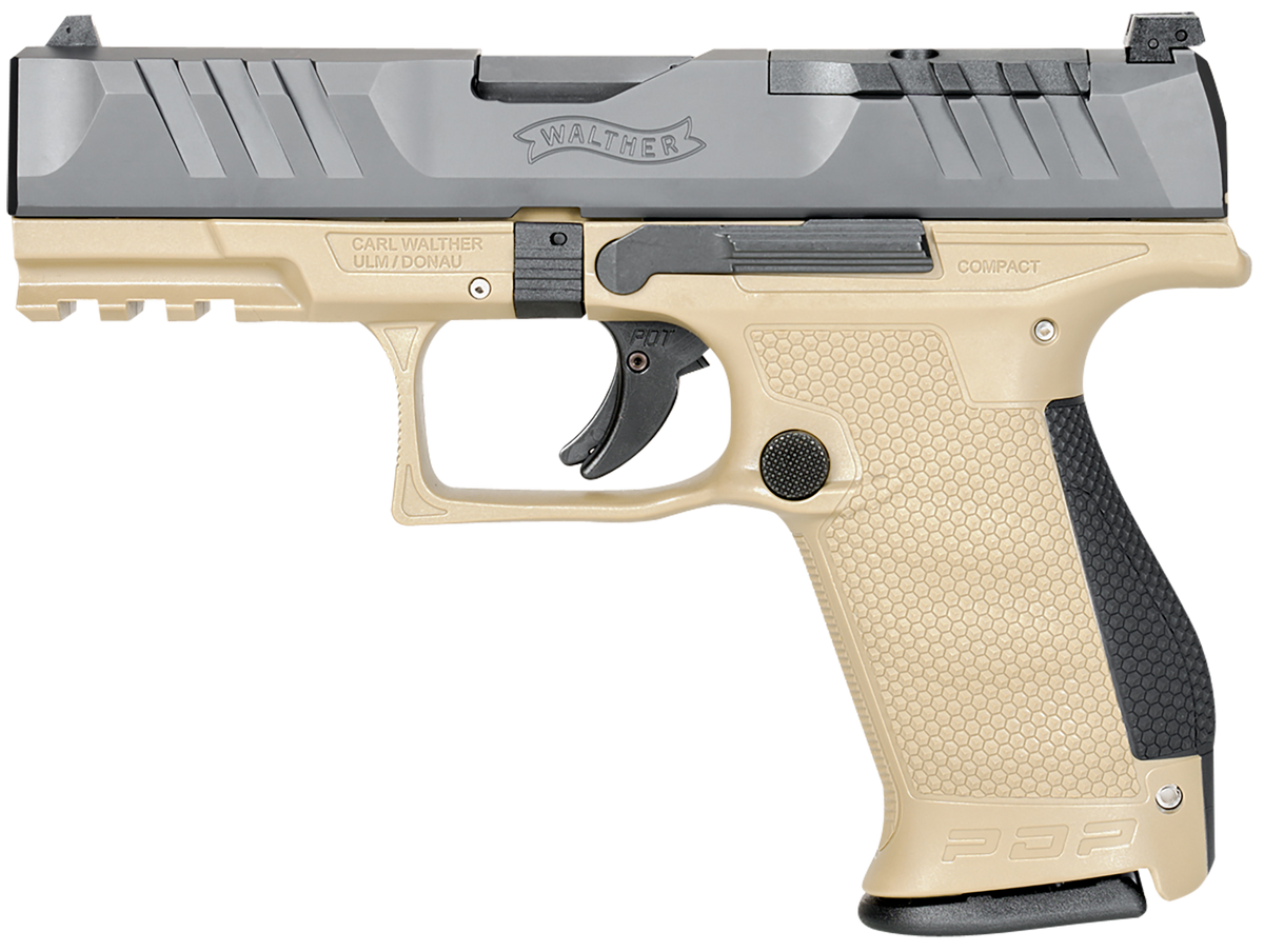 Walther Arms PDP Compact Optic Ready 9mm Luger 4" 15+1 Striker-Fired Pistol - Tan Frame / Black Slide — view 2