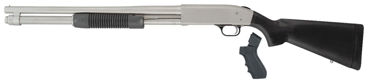 Mossberg 590 Mariner 12 Gauge 20" 8+1 3" Pump-Action Shotgun - Silver Marinecote w/Pistol Grip Kit — view 2