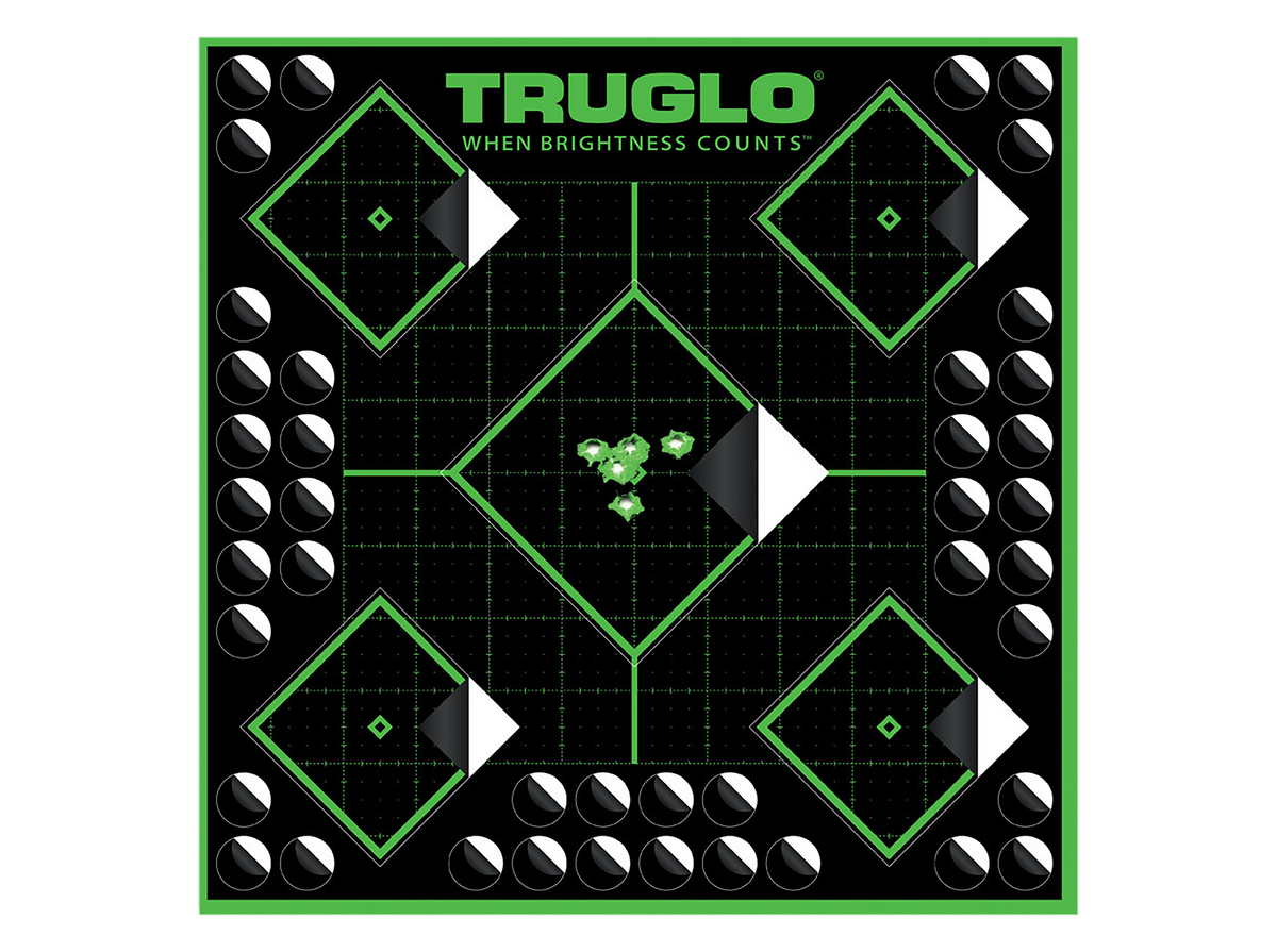 TruGlo Tru-See 5-Diamond 12"x12" Self-Adhesive Paper Target 25 Pack - Black/Green — view 2