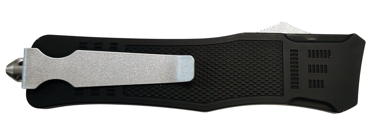 Xcaliber Knife Company 380 ACP Large 3.80" OTF Part Serrated Black 440C SS Blade, 5.30" Steel Handle — view 2