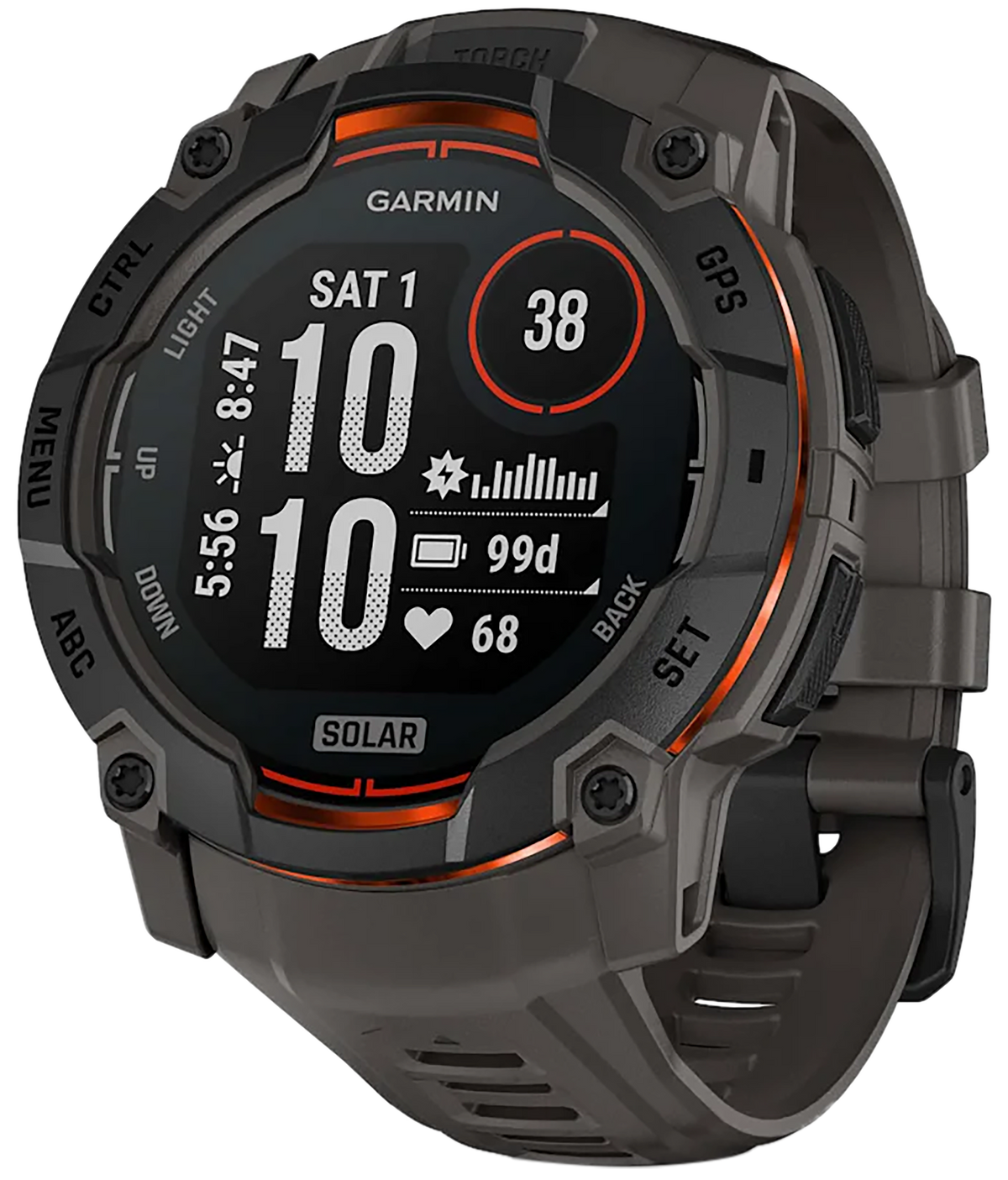 Garmin Instinct 3 Solar 50mm GPS Smartwatch - Black/Charcoal — view 2