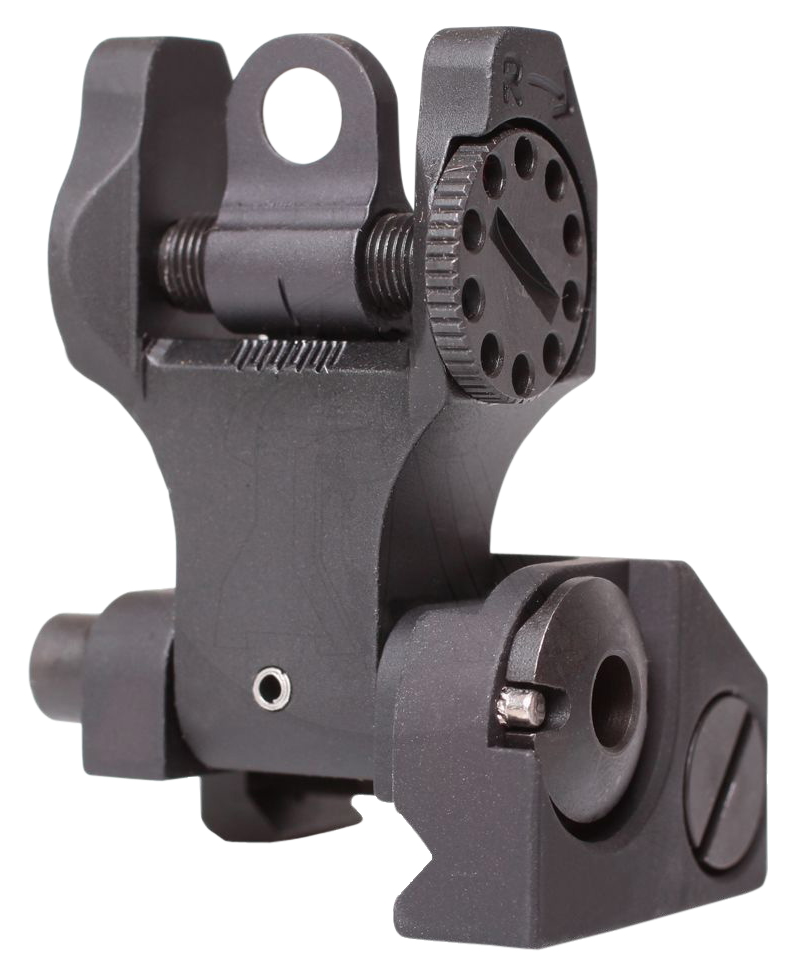 Troy Industries Rear Folding BattleSight Round AR-15 Black Hardcoat Anodized — view 2