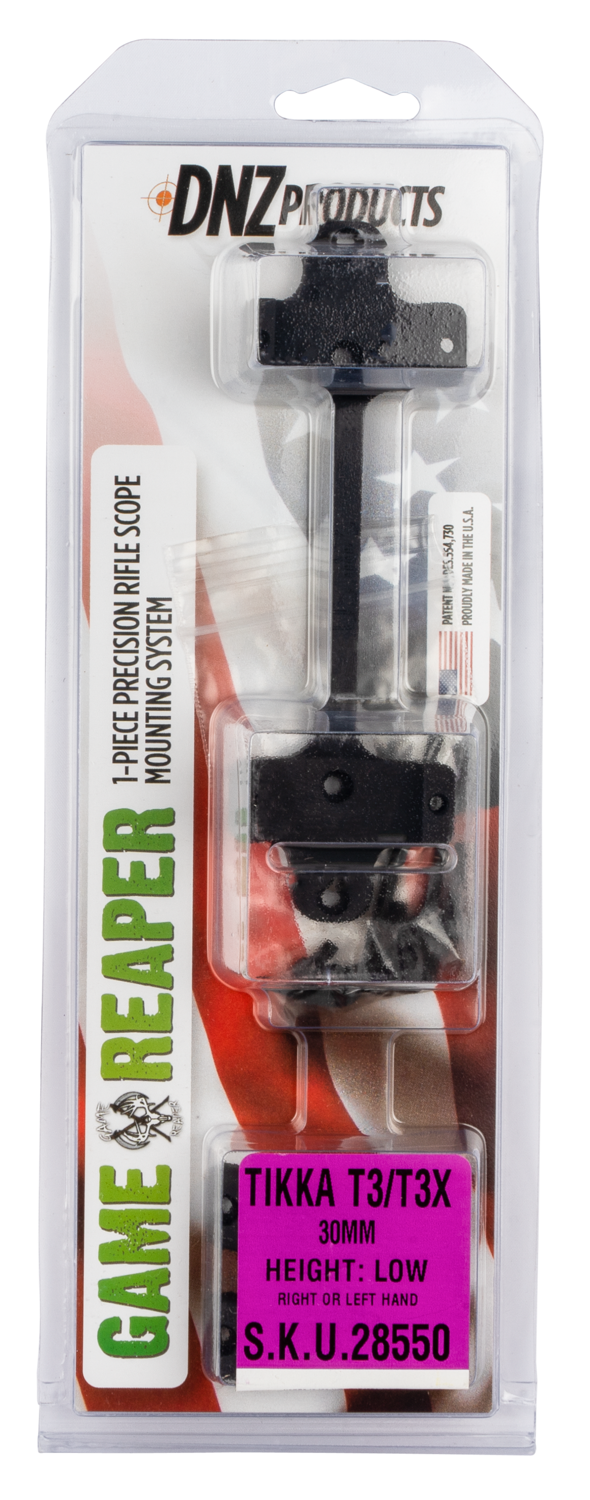 DNZ Game Reaper Tikka T3/T3X 30mm Low Matte Black 1-Piece Scope Mount & Ring Combo — view 2