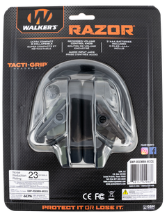Walkers Game Ear Razor Tacti-Grip 23 dB Over the Head Gray MultiCam/Black Polymer Electronic Muff — view 2
