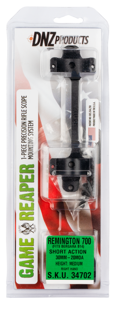 DNZ Game Reaper Remington 700 Short Action 30mm Medium 1-Piece Matte Black Scope Mount & Ring Combo - 20 MOA — view 2