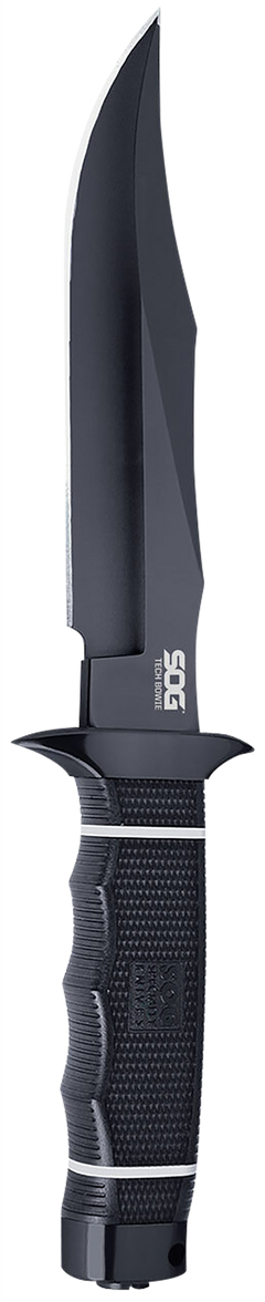 S.O.G Tech Bowie 6.40" Fixed Plain Clip Point AUS-8A SS Black TiNi Kraton Handle — view 2