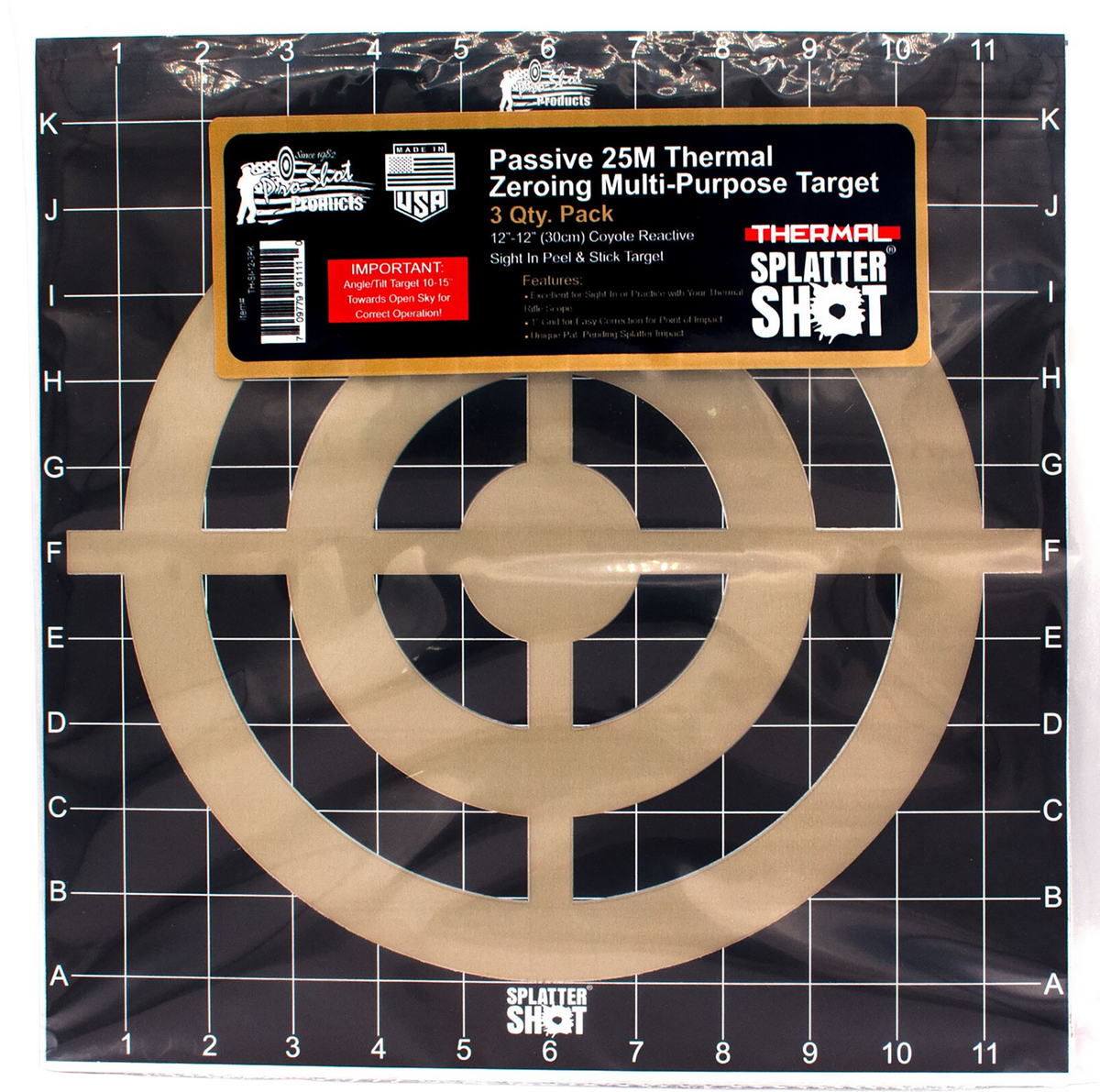 Pro-Shot THSI123PK Hanging Paper Target 12"x12" Black/Orange 3 Pack — view 2