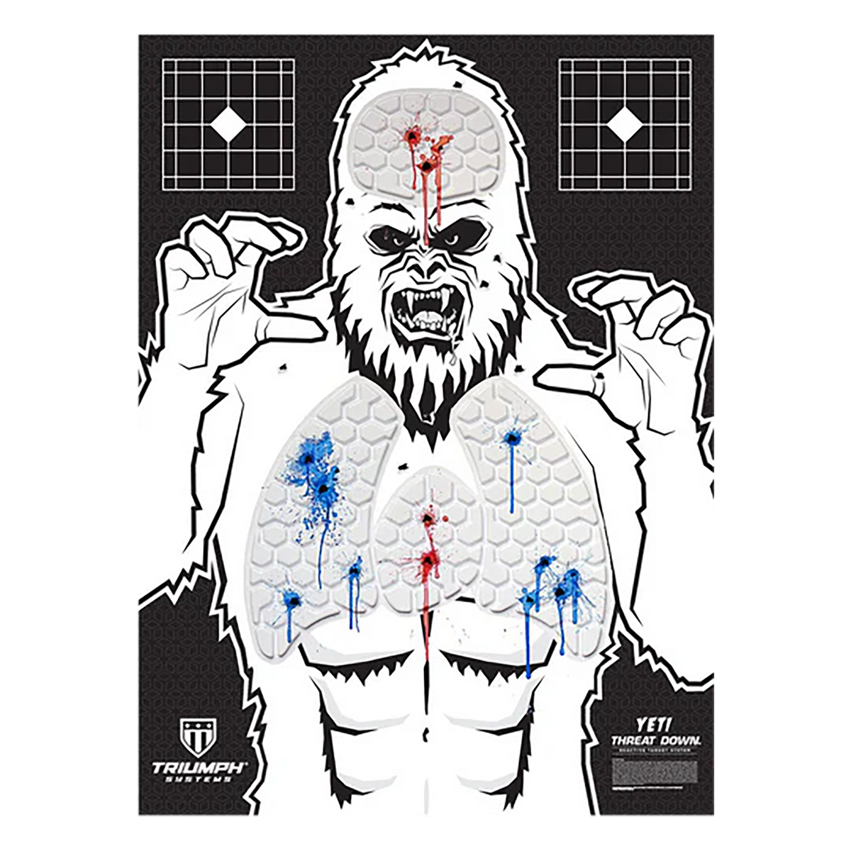 Triumph Systems Threat Down Yeti Reactive Splatter Hanging Paper Target 30" x 22" — view 2