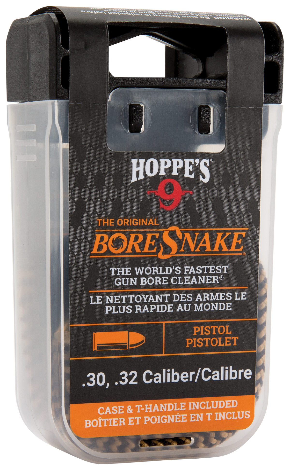 Hoppes BoreSnake Den 30/32 Cal Pistol Bore Cleaner Rope - Bronze Bristle — view 2
