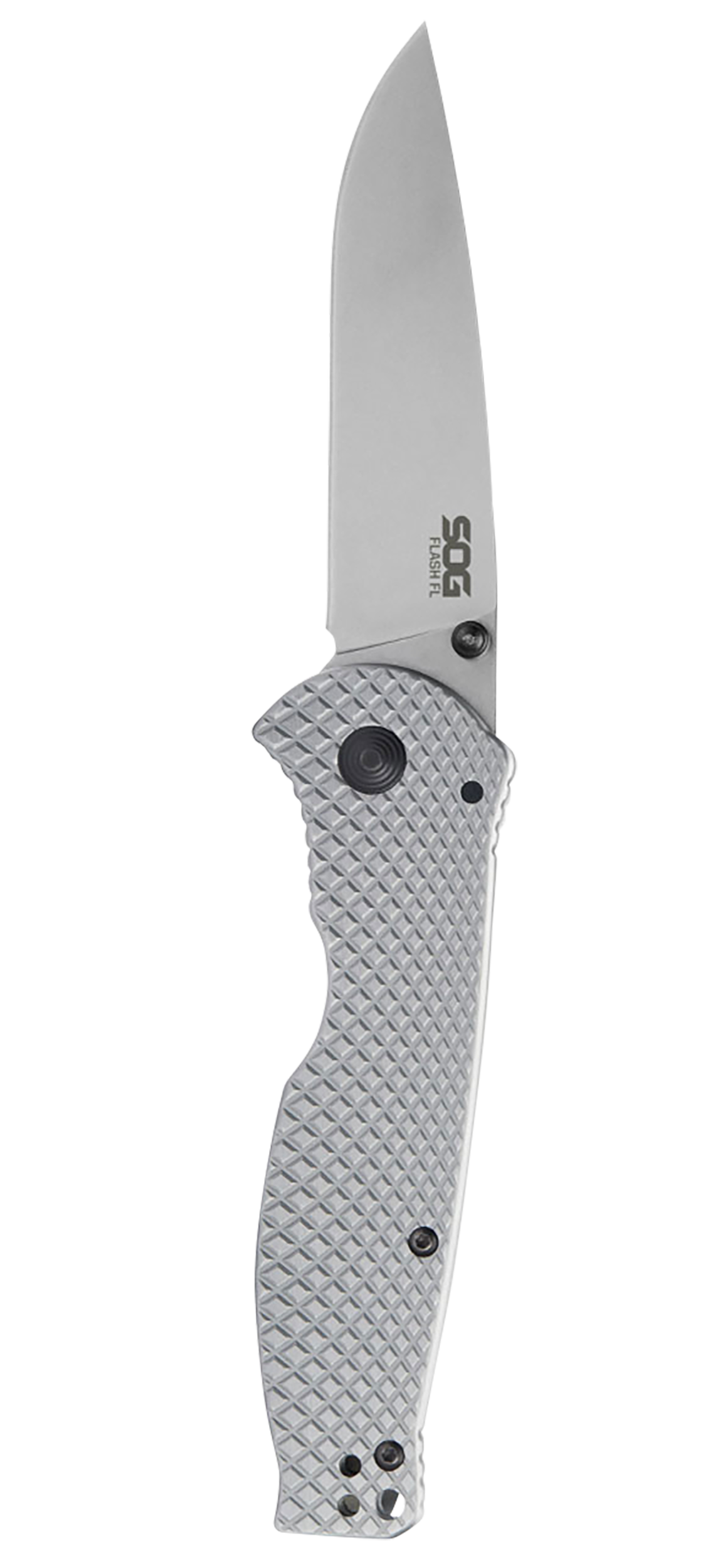 S.O.G Flash FL 3.40" Folding Drop Point Plain 4116 SS Silver Stainless Steel Handle — view 2