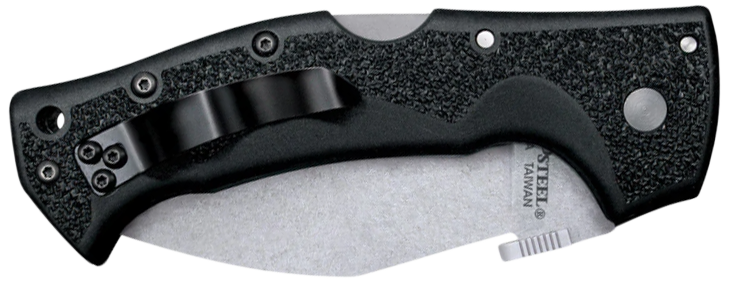 Cold Steel Rajah III 3.5" Folding Drop Point Plain Edge AUS-10A Stonewashed Black Griv-Ex Handle — view 2