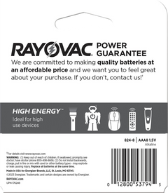 Rayovac High Energy AAA Alkaline Batteries 1.5V 1,123 mAh (8-Pack) - Silver / Blue — view 2