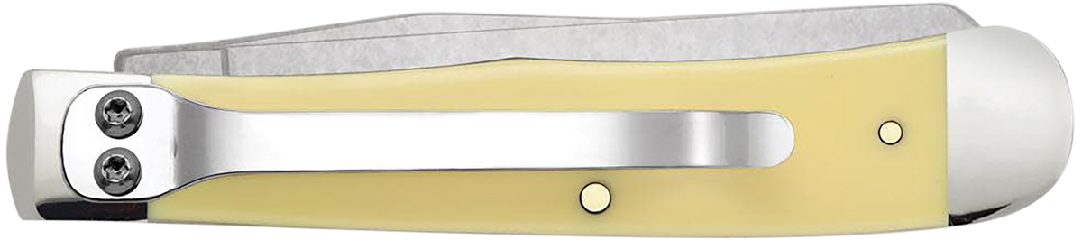 Case Trapper Yellow Synthetic 4.13" Closed Folding Clip Point/Spey Carbon Steel Knife — view 2