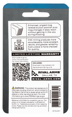 Rival Arms RA72G004A Extended Magazine Release Black Anodized Aluminum for Glock 43X/48 — view 2