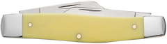 Case Large Stockman 3-Blade Folding Pocket Knife 3.3" Clip Carbon Steel Yellow Synthetic Handle — view 2