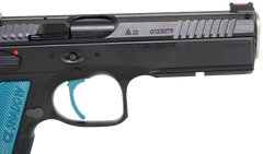 CZ Custom Shadow 2 Accu 9mm Luger 4.89" 17+1 SAO Pistol - Blue Aluminum Grips — view 2