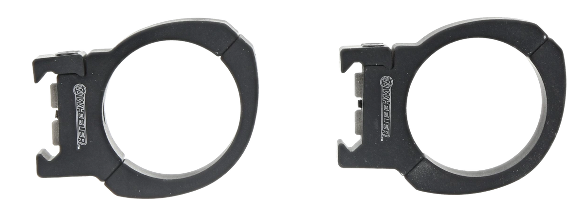 Wheeler Sporter Scope Rings 30mm Medium Bi-Weaver Aluminum Black — view 2