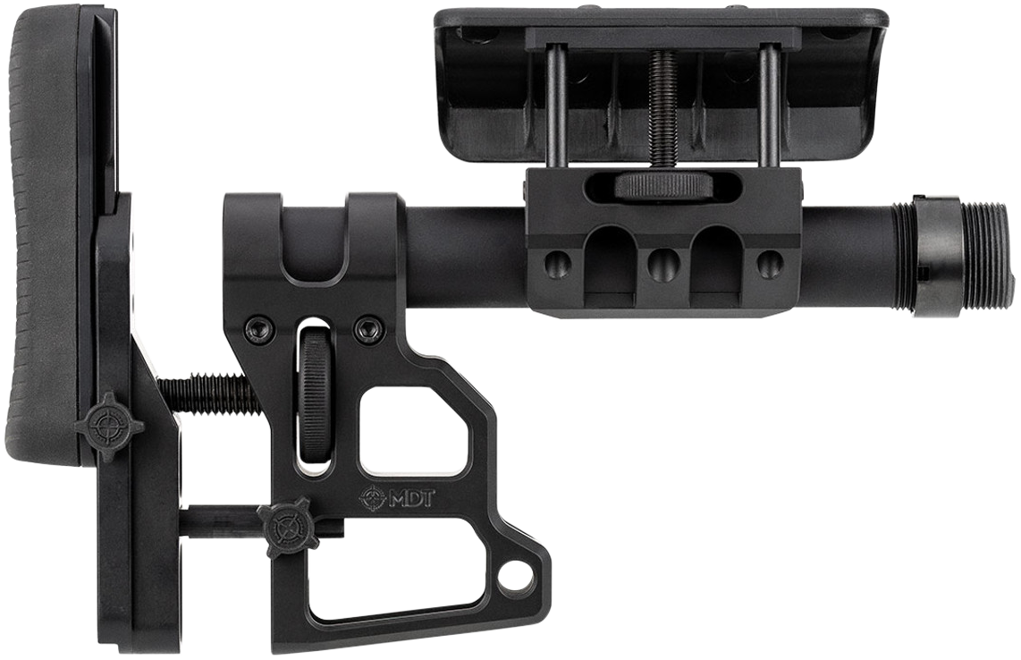 MDT Sporting Goods Skeleton Carbine Stock (SCS) Black Aluminum - Adj Cheekrest/Buttpad, Buffer Tube, QD Sling Mounts — view 2