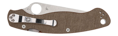 Spyderco Military 2 4" CPM Cru-Wear Plain Edge Brown Canvas Micarta Folding Knife — view 2