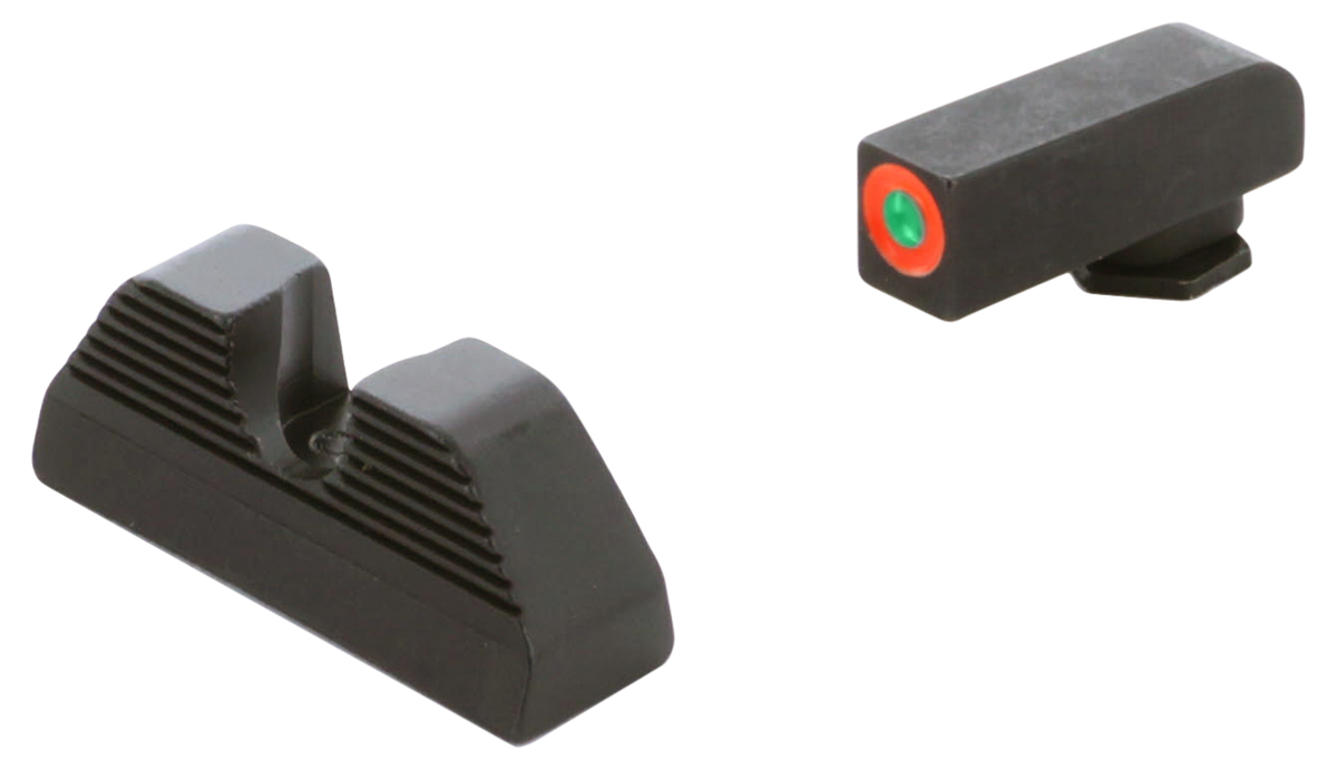 Ameriglo GL351 Protector Sight Set for Glock 42/43/43X/48 - Green Tritium Orange Outline Front / Black Serrated Rear — view 2