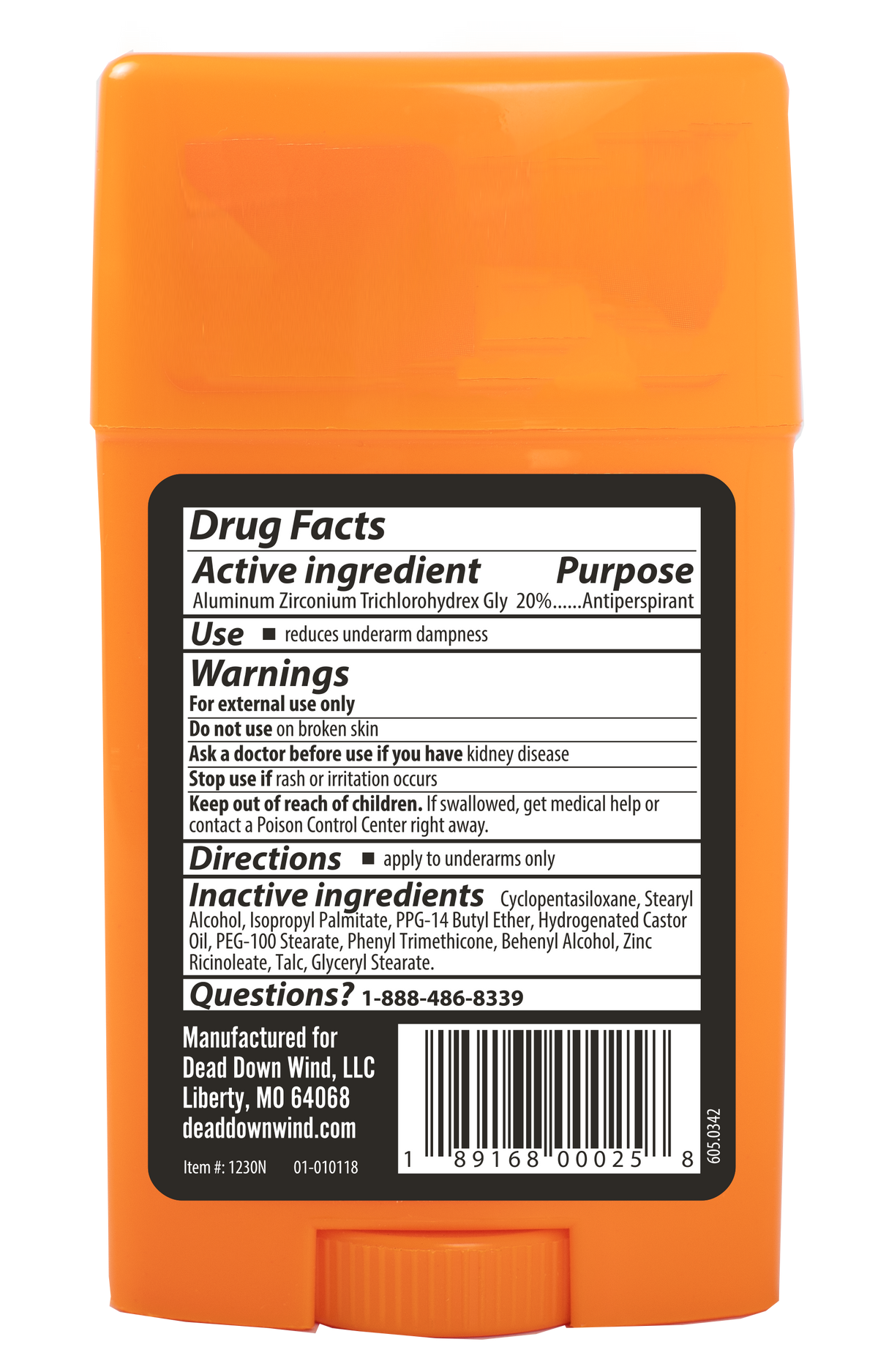 Dead Down Wind 1230N Antiperspirant & Deodorant 2.25 oz Stick - Unscented — view 2