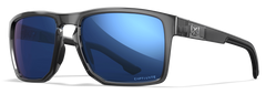 Wiley X Founder CAPTIVATE Blue Mirror Lens Gloss Crystal Grey Frame Safety Glasses — view 2