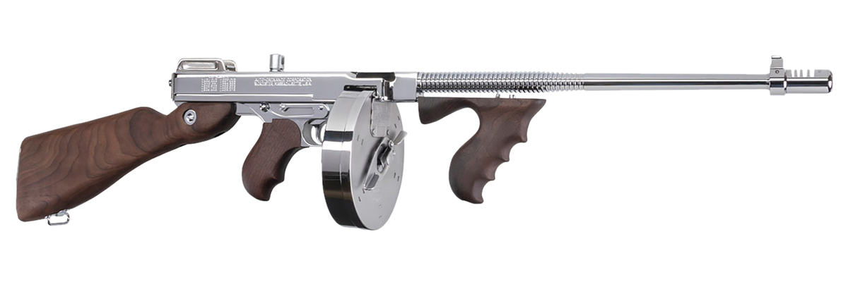 Thompson 1927A-1 Deluxe Carbine 45 ACP 18" 20+1/50+1 Semi-Auto Rifle - Hard Chrome/Walnut — view 2