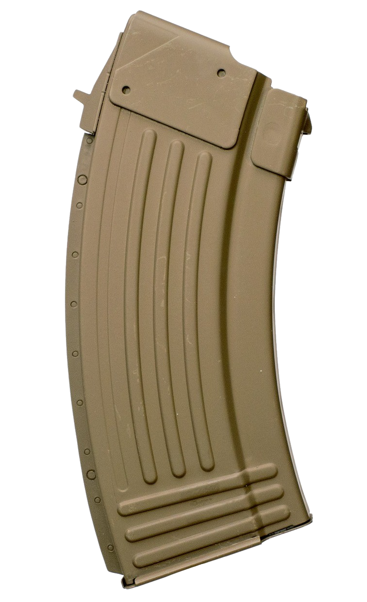 Global Ordnance AK-47 7.62x39mm 20rd Fully Ribbed Flat Dark Earth Steel Magazine — view 2