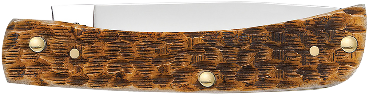 Case Sod Buster Jr 2.8" Plain Edge Folding Knife - Amber Bone Peach Seed Jig — view 2