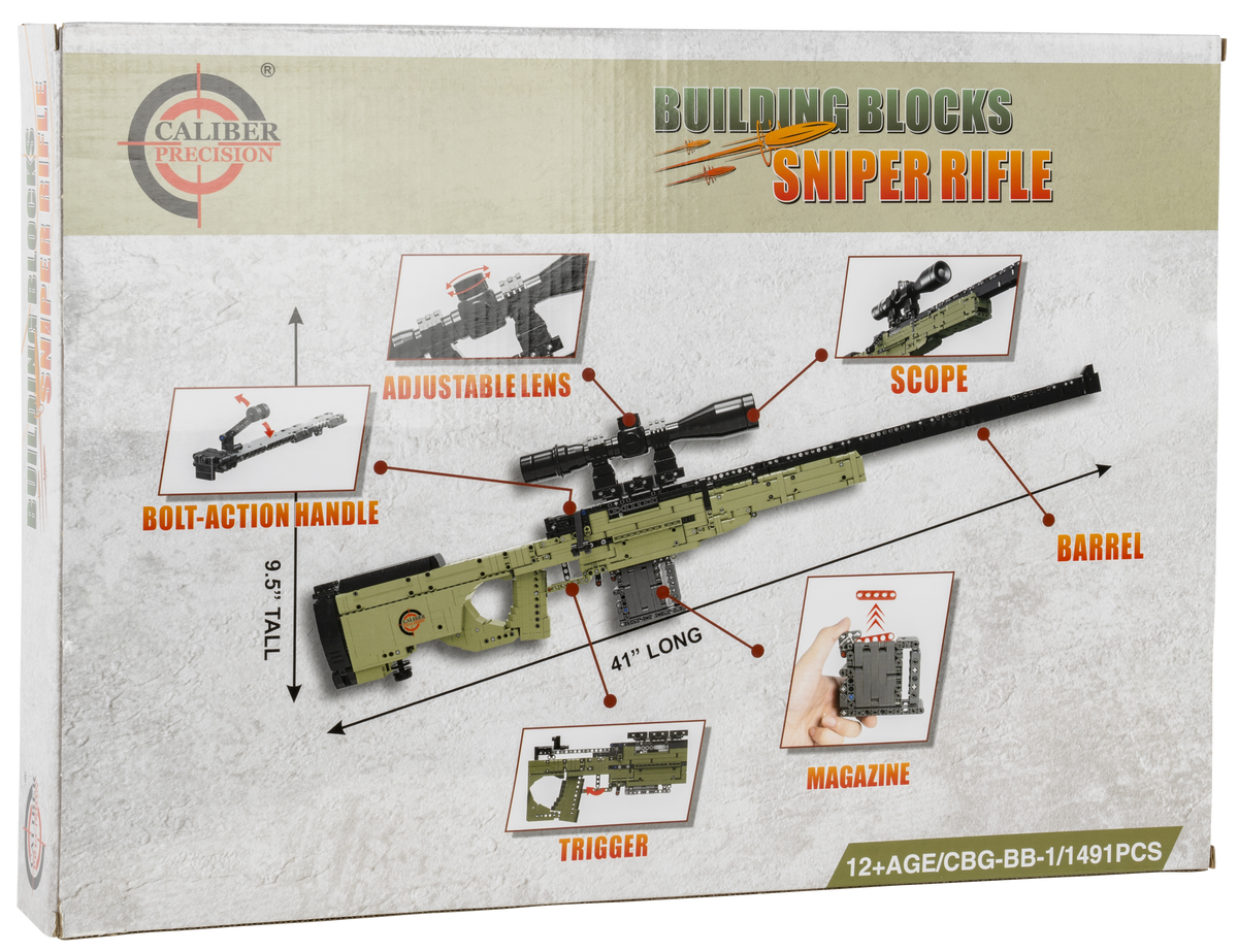 Caliber Gourmet Sniper Building Blocks 1491-Piece 41" Black/Green Plastic Kit — view 2