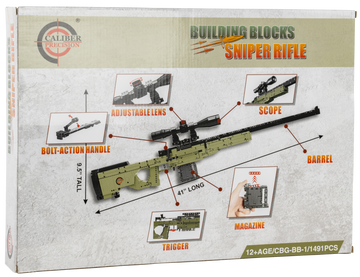 Caliber Gourmet Sniper Building Blocks 1491-Piece 41" Black/Green Plastic Kit — view 2