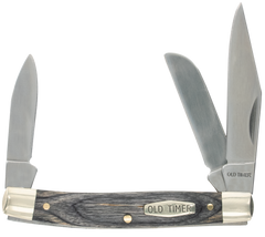 Old Timer Heritage Series Middleman 340T 3-Blade Folding D2 Steel Gray Wood Handle — view 2