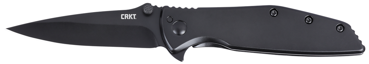 Columbia River Slag 2.95" Folding Drop Point Plain Black Oxide D2 Steel Black Stainless Steel Handle — view 2