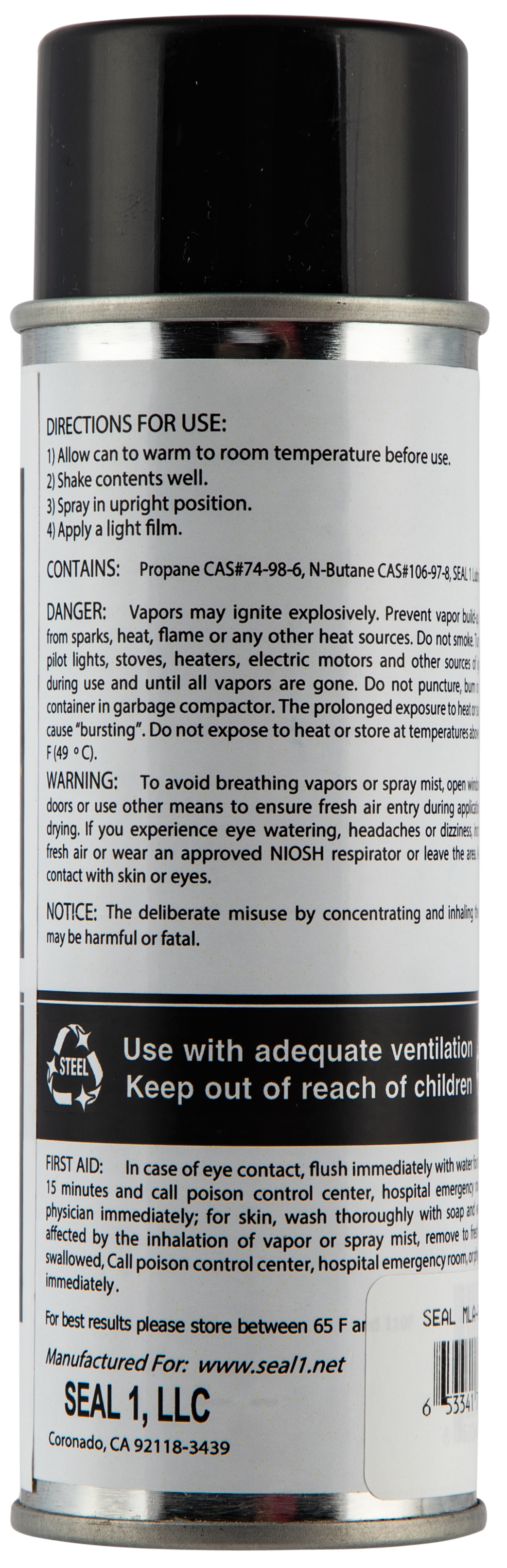 Seal 1 CLP Plus Muzzleloader 6 oz Aerosol - Black Powder Cleaner/Lubricant/Protectant — view 2