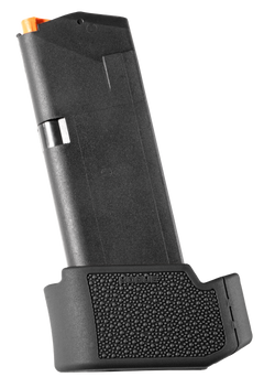 Hogue 18610 OverMolded Rubber Grip Extension Base Pad for Glock 19 10/15-Rd Magazines - Black — view 2