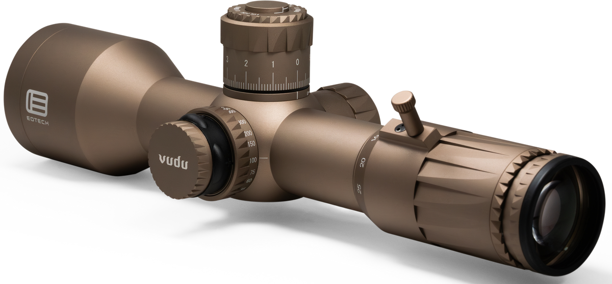 Eotech Vudu 5-25x50 34mm Tube FFP Illuminated Horus TREMOR5 MRAD Rifle Scope - Tan — view 2