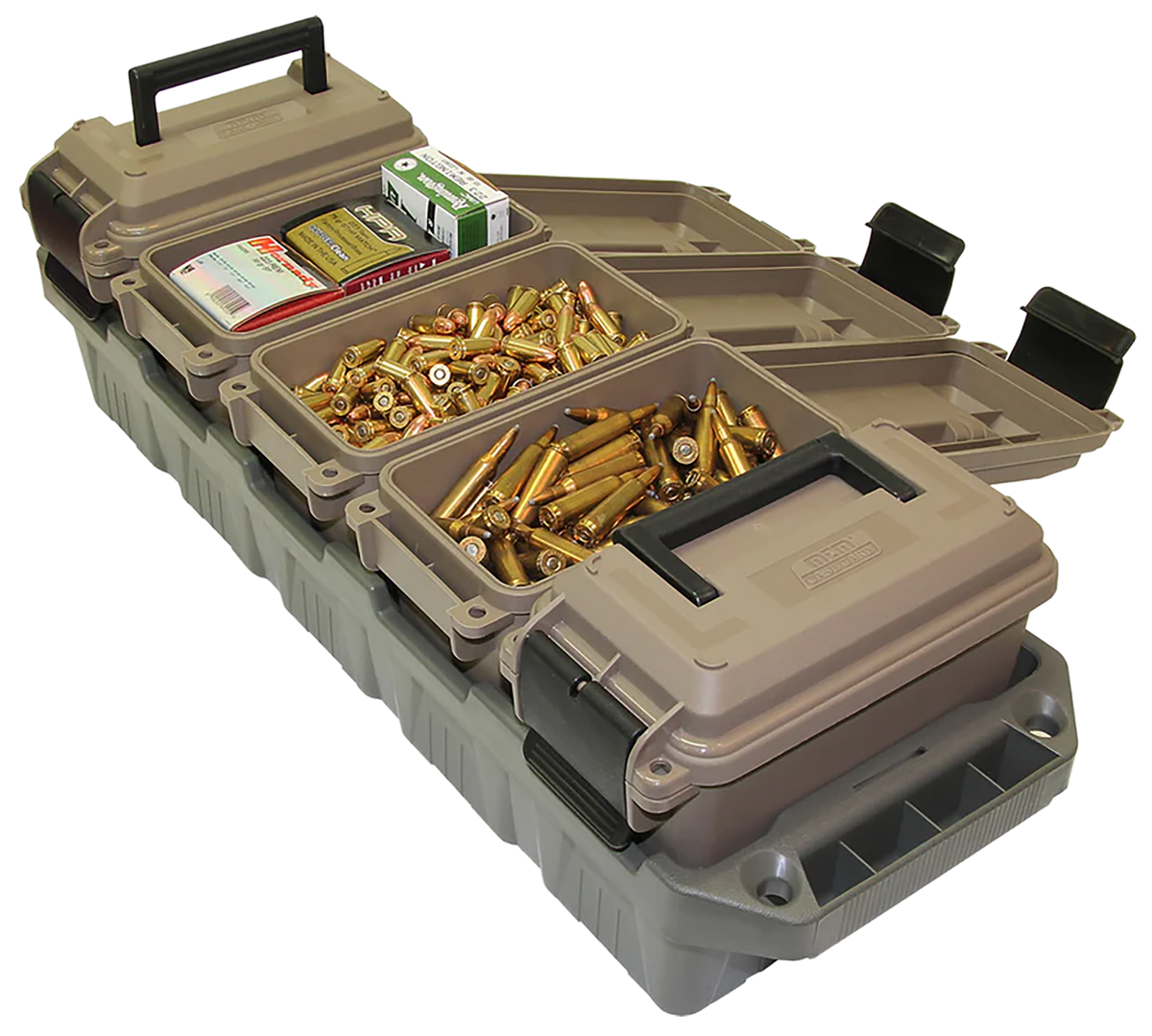 MTM Case-Gard AC5C 5-Can Ammo Crate Mini Dark Earth / Army Green Polypropylene — view 2