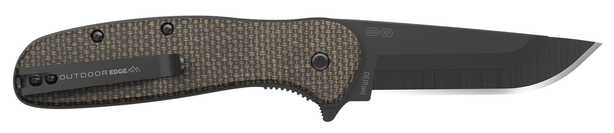 Outdoor Edge Razor VX2 3" Folding Plain 420J2 SS Brown/Burlap Micarta — view 2